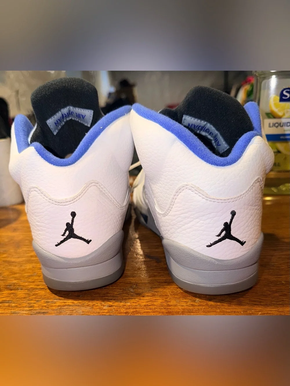 Jordan Air Jordan 5 Retro GS Mid White Blue Gray Black Leather Sz 6.5Y